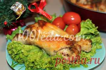 Куриные голени запеченные в белом вине - Горячие блюда от 1001 ЕДА вкусные рецепты с фото!