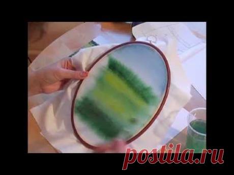 ▶ Урок 2. Роспись фона для картины. Объёмная вышивка. Галина Перова - YouTube