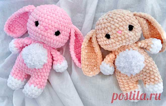 PDF Маленький Зайка крючком. FREE crochet pattern; Аmigurumi toy patterns. Амигуруми схемы и описания на русском. Вязаные игрушки и поделки своими руками #amimore - зайка из плюшевой пряжи, плюшевый заяц, зайчик, кролик, зайчонок, крольчонок.