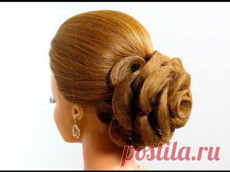 Hair made rose. Wedding prom hairstyles for long hair
