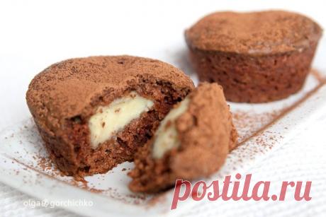 Шоколадные маффины с заварным кремом: Кулинарный фотодневник