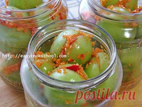 Фаршированные зеленые помидоры на зиму: рецепт с фото | Легкие рецепты