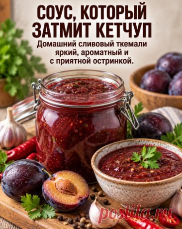 Сливы в сезон — это не только варенье и компот.
Из них получается густой, пряный ткемали, который хочется добавлять буквально ко всему.
Одна баночка и обычное мясо или картошка уже звучат совсем по-другому.