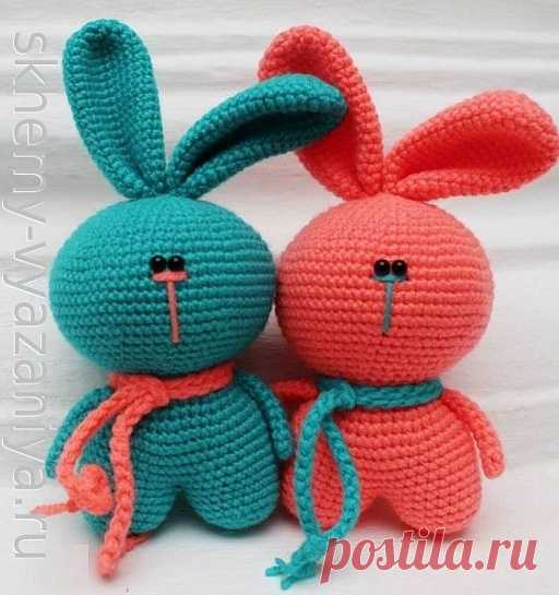 Зайчики амигуруми крючком: схема вязания + описание