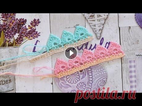 Шикарная обвязка края крючком / Crochet border Посмотрите другие мастер-классы по вязанию: Круглый шнур крючком / Простой шнурок ❤ МК Шнур / Тесьма Сердечки крючком / How to crochet hearts...
