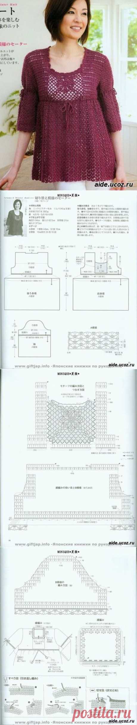 Ажурная туника крючком - Женские вещи - Вязание крючком. - Каталог файлов - Хобби.