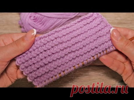 Узор «Горизонтальные колоски» спицами | Horizontal spikelets knitting pattern
