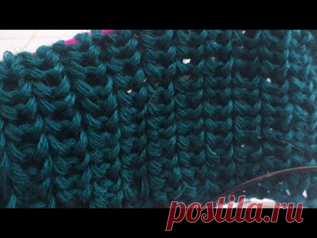 Мега популярный узор спицами 🤩 Полупатентная резинка спицами без накида 💙 Жемчужная резинка - YouTube
