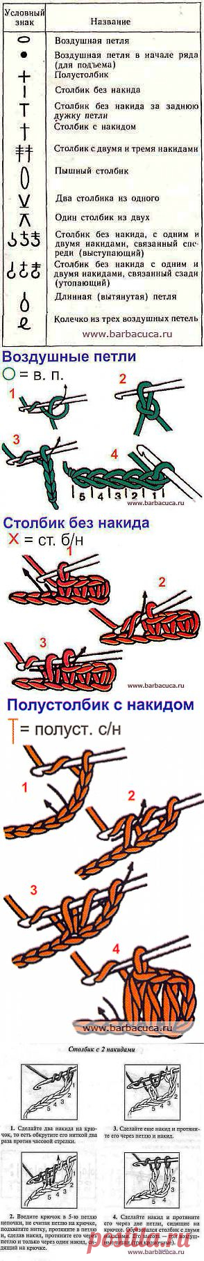 Условные обозначения к схемам при вязании крючком - Барбацуца - твой виртуальный дом