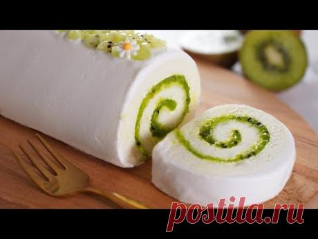 Рулетик с киви 🥝 Очень вкусно в таком виде. / Рецепт рулета с киви / Варенье из зеленого киви / Киви