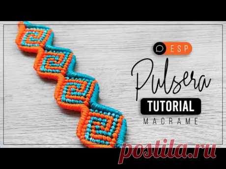 Pulsera Ola Griega » 🌀 tutorial | como hacer pulsera de hilo | diy ● Friendship Bracelet #152