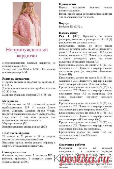 Вязанный кардиган описание работы