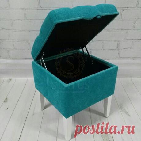 Маленький пуф с ящиком для хранения 38*38 бирюзовый: продажа, цена в Ижевске. банкетки и пуфики от "ателье мягкой мебели STATUS" - 311835348