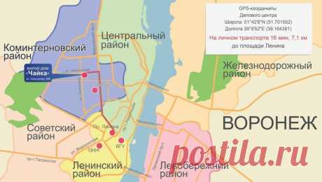 Районы Воронежа – список с границами на карте, описание