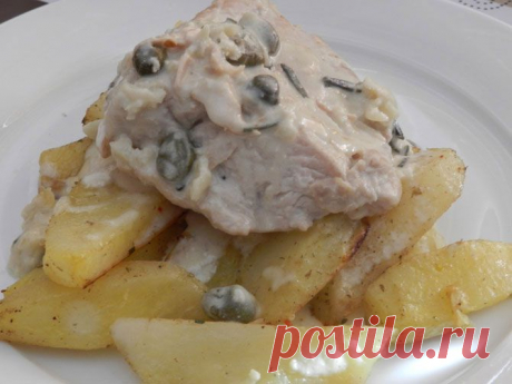 Грудка индейки с фреш-кремом, розмарином и каперсами - Вкусные рецепты
