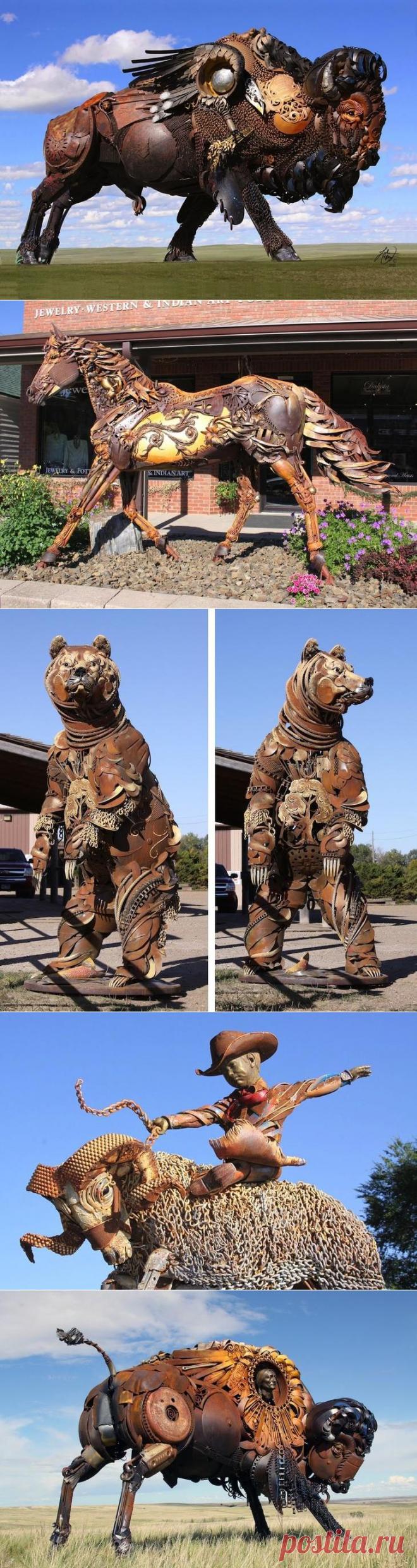 16 обалденных скульптур из металлолома