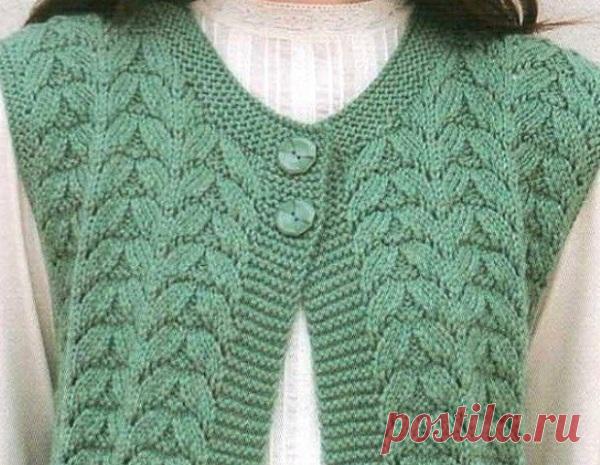Красивый жилет спицами