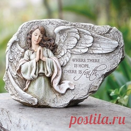 11" Brown and Gray Joseph's Studio Praying Angel with Inspirational Quote Religious Outdoor Garden Statue