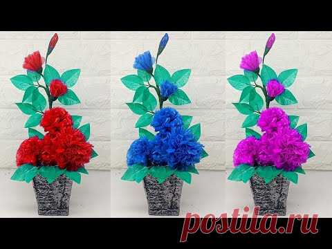 Ide Kreatif Bunga dari Plastik Kresek yang Sangat Cantik || Flower from plastic shopping bags