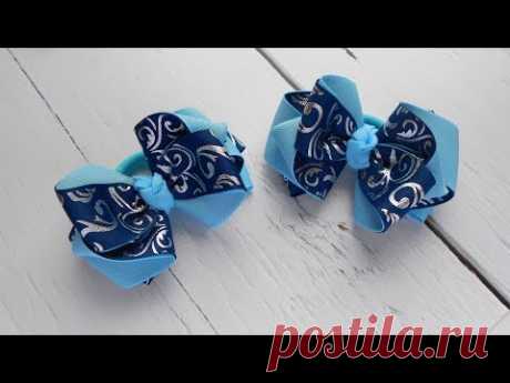 Новогодние бантики из лент 🎀 Мастер класс Канзаши