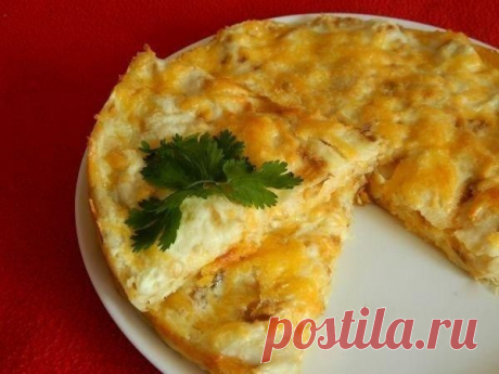 Пирог из лаваша с сыром.