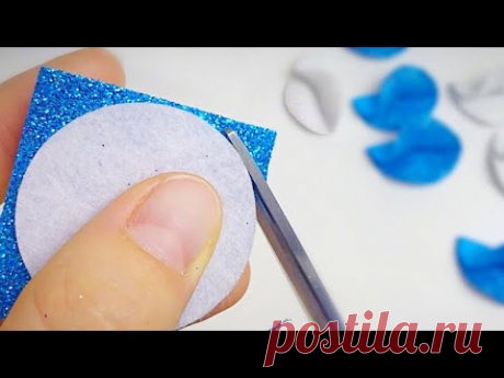 Цветок из необычных лепестков Глиттерный фоамиран EVA foamy