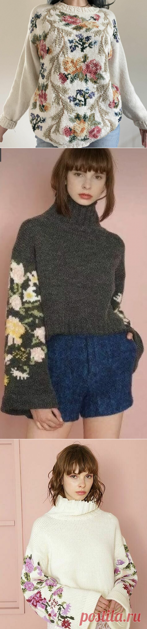 Вышивка на вязаных изделиях. Идеи для вдохновения!!! | Вязание с Irina Bronya | Дзен