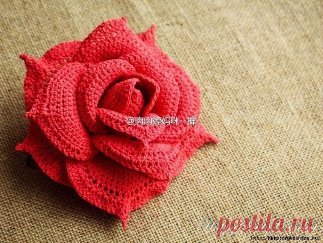 Потрясающие объемные розы крючком!
