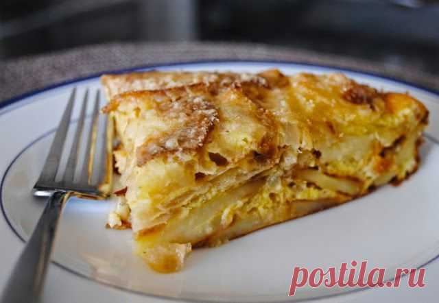 картофельная запеканка с луком и сыром - очень простая, но душевная