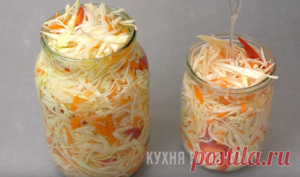 Быстрая маринованная капуста. Салат на каждый день | Кухня наизнанку | Яндекс Дзен