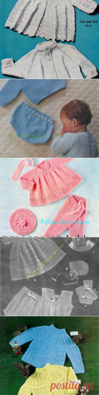 Baby 3ply Romper Suits 3 styles & a knitted ball for sizes 9