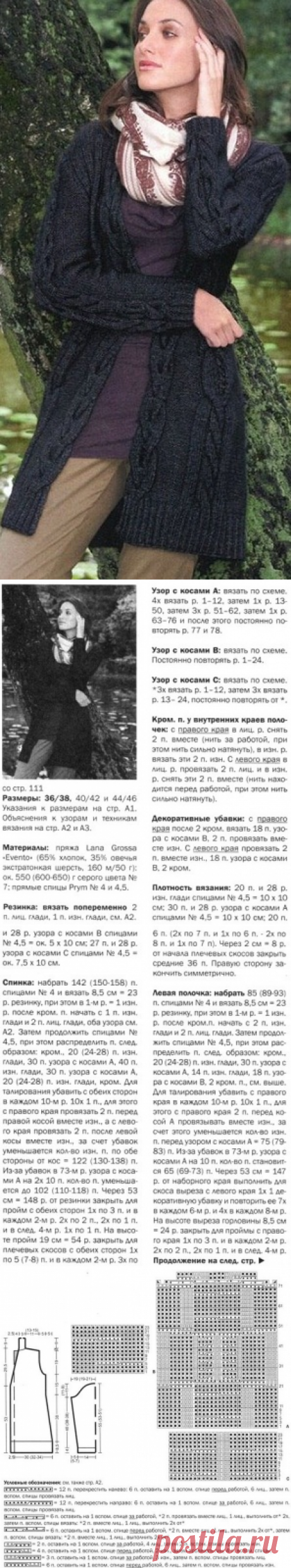 Схема жакета спицами