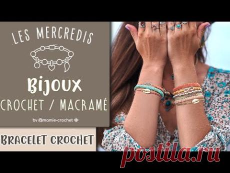 Comment faire UN JOLI BRACELET ESTIVAL EN COTON AU CROCHET TUTO pas a pas  #mamiecrochet