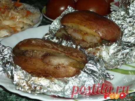 Печеная картошка с салом