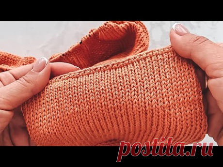 Закрытие петель спицами при котором лицевая гладь не закручивается! Очень просто!