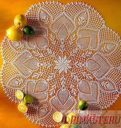 Салфетка круглая крючком | Идеи Мастеру