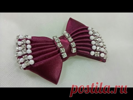 111) DIY - Tutorial || Cara Membuat Bros Bowkis Diamond || How to Make Fancy Bow