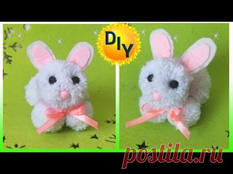 Кролик из помпонов своими руками. DIY/рукоделие