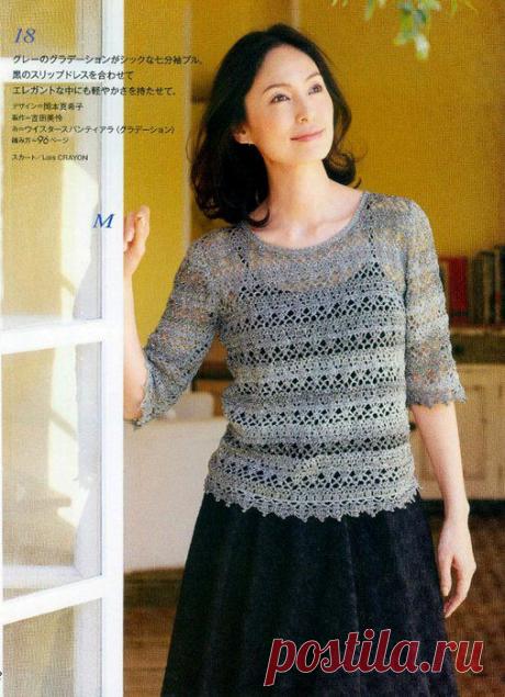 ДЖЕМПЕР С АЖУРНЫМ УЗОРОМ.