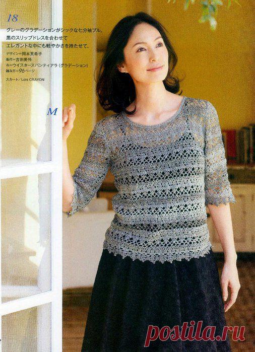 ДЖЕМПЕР С АЖУРНЫМ УЗОРОМ.