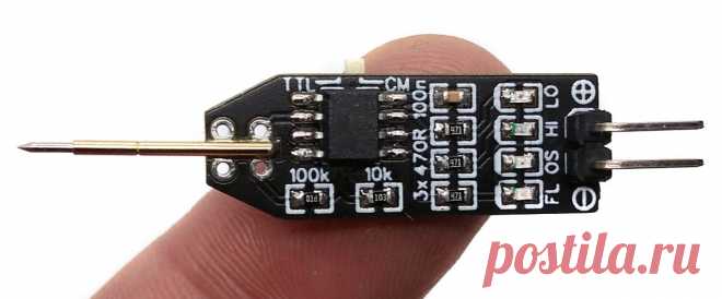 GitHub - wagiminator/ATtiny13-TinyProbe: Simple Logic Probe
TinyProbe is a very simple 5V logic probe for TTL and CMOS logic based on ATtiny13A. The probe can detect high (HI), low (LO), floating (FL) and oscillating (OS) signals and displays them via four LEDs  TinyProbe — это очень простой логический пробник 5 В для логики TTL и CMOS на базе ATtiny13A. Датчик может обнаруживать высокие (HI), низкие (LO), плавающие (FL) и колебательные (OS) сигналы и отображать их с помощью четырех светодиодов.