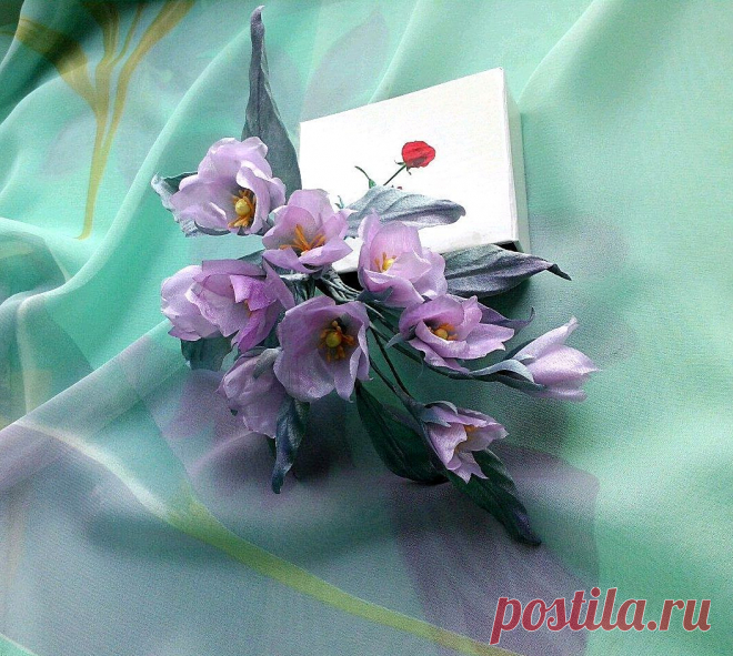 Веточка из шелка. / Прочие виды рукоделия / Цветы из ткани