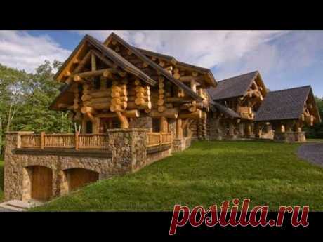 Производство сруба из рубленного бревна - YouTube