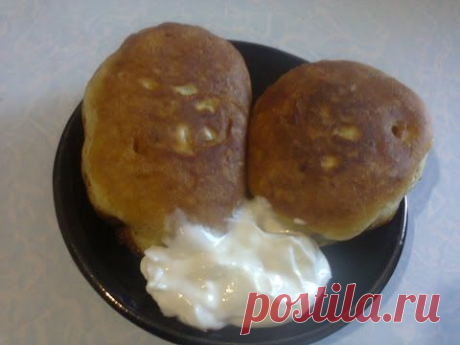 Оладьи с яблоком. Pancakes with apple.