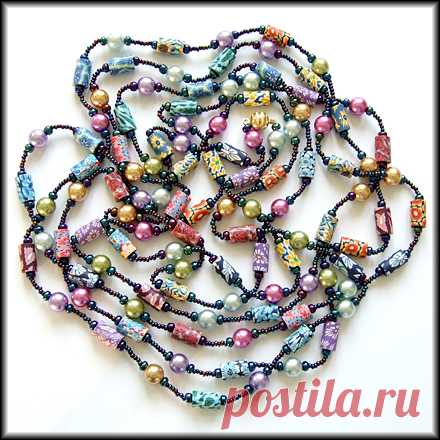 Люстры украшения Стеклянные бусины - метровые цепочки: Fimo chain picture 1