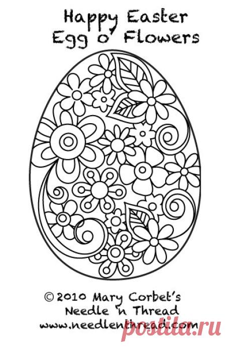 Free Hand Embroidery Pattern: Easter Egg o’ Flowers – Needle’nThread.com