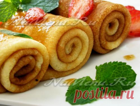 Блины на молоке тонкие с дырочками: рецепт
