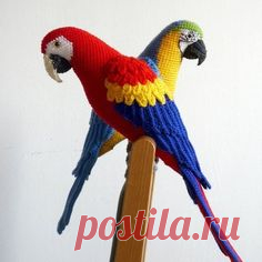 Вязаный попугай ара крючком