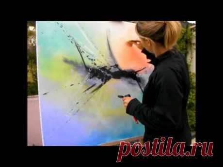 comment faire une peinture abstraite acrylique demonstration vidéo HD YouTube