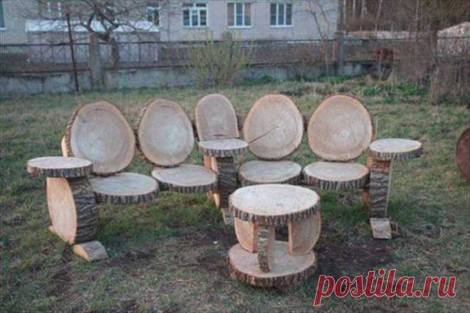 Что можно сделать из спилов для любимой дачи.